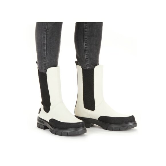 NEW RIEKER Mid Shaft Comfort Chelsea Boots White/black for women 462mn - Picture 9 of 10